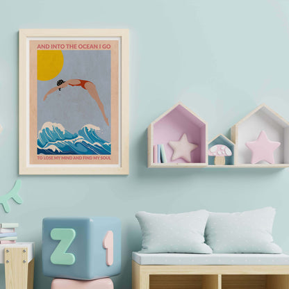DIVE GIRL (RED) | PRINT