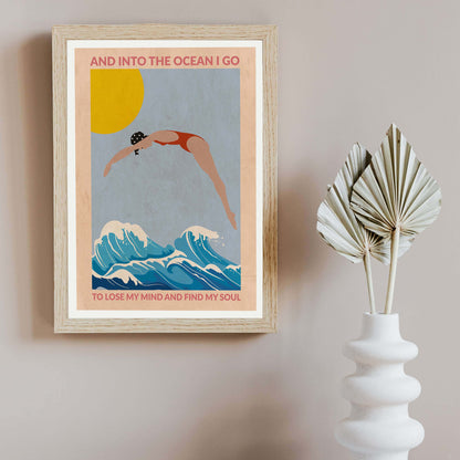 DIVE GIRL (RED) | PRINT