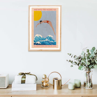 DIVE GIRL (RED) | PRINT