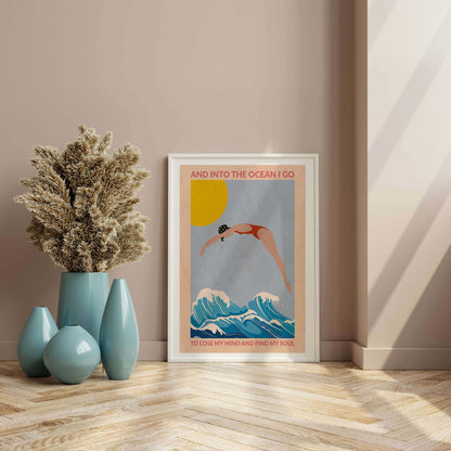 DIVE GIRL (RED) | PRINT