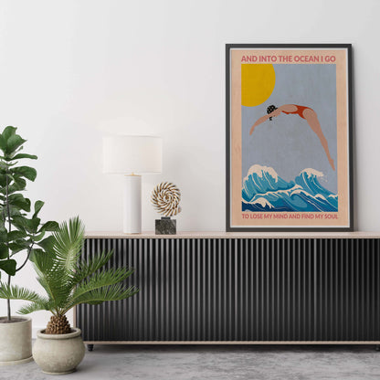 DIVE GIRL (RED) | PRINT