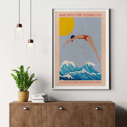 DIVE GIRL (RED) | PRINT