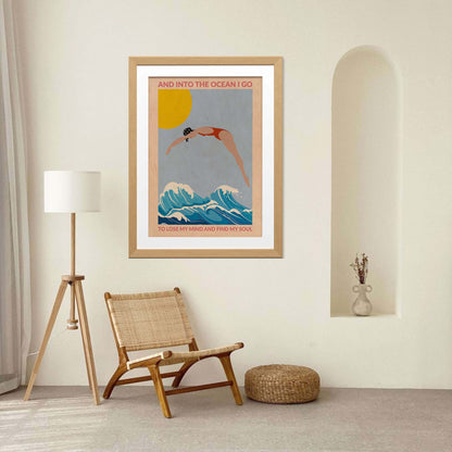 DIVE GIRL (RED) | PRINT