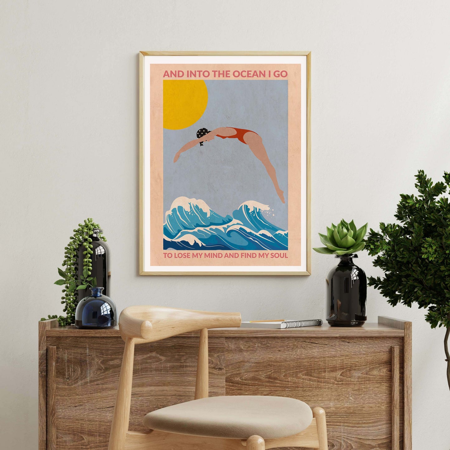 DIVE GIRL (RED) | PRINT