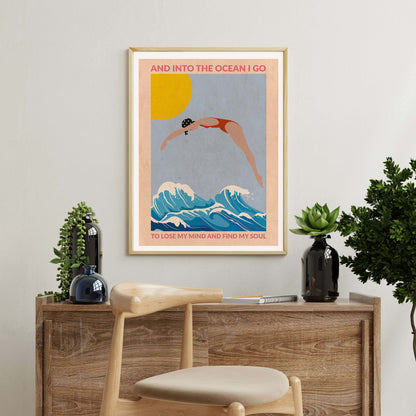 DIVE GIRL (RED) | PRINT