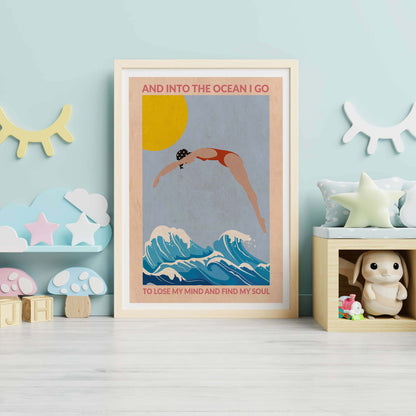 DIVE GIRL (RED) | PRINT