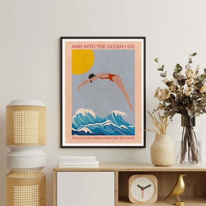 DIVE GIRL (RED) | PRINT
