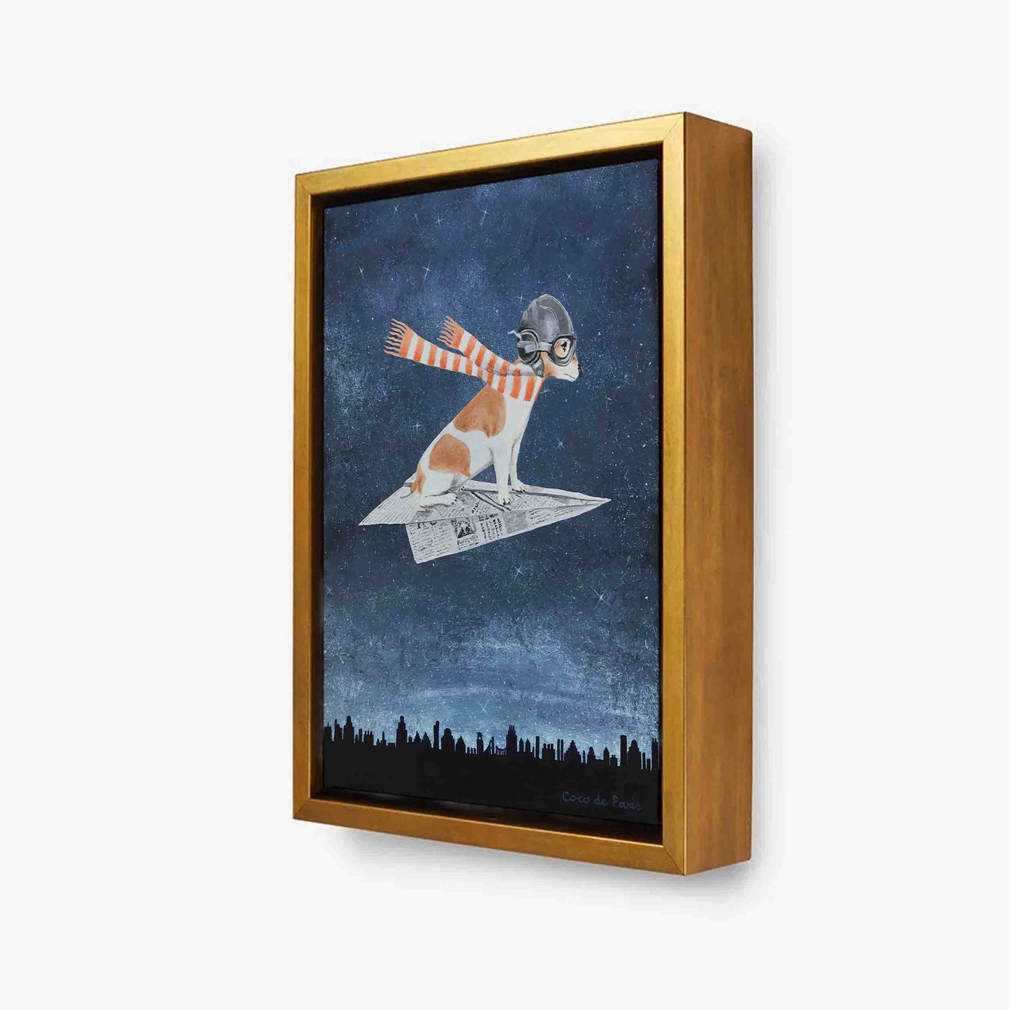 JACK RUSSELL ON PAPER PLANE | CANVAS