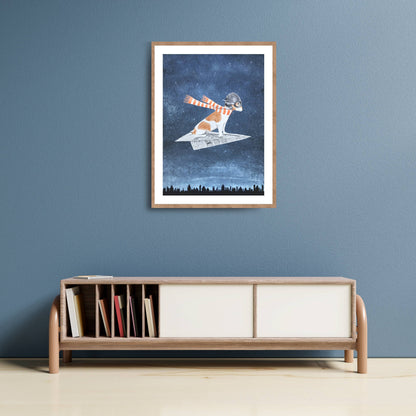 JACK RUSSELL ON PAPER PLANE | PRINT