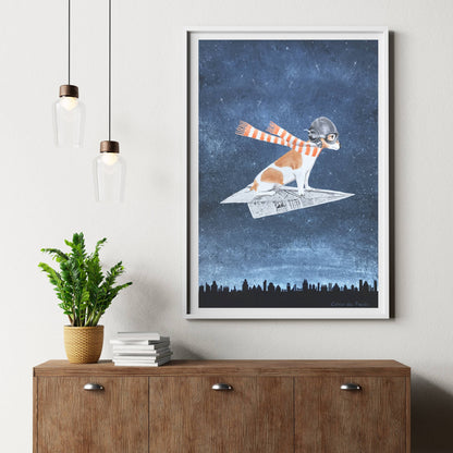 JACK RUSSELL ON PAPER PLANE | PRINT