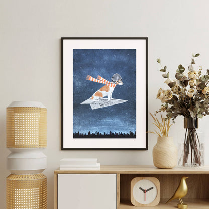 JACK RUSSELL ON PAPER PLANE | PRINT