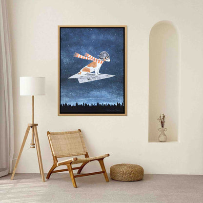 JACK RUSSELL ON PAPER PLANE | CANVAS