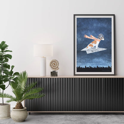JACK RUSSELL ON PAPER PLANE | PRINT