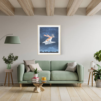 JACK RUSSELL ON PAPER PLANE | PRINT