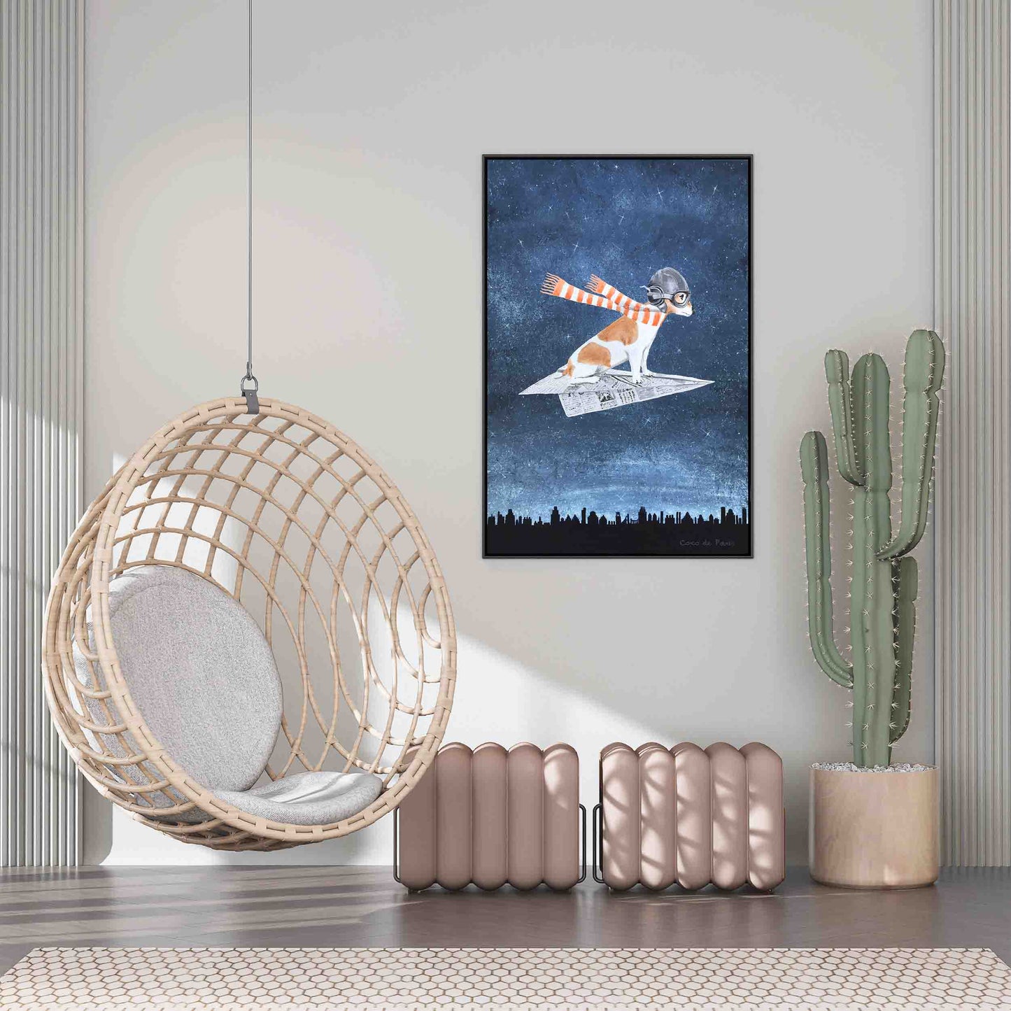 JACK RUSSELL ON PAPER PLANE | CANVAS