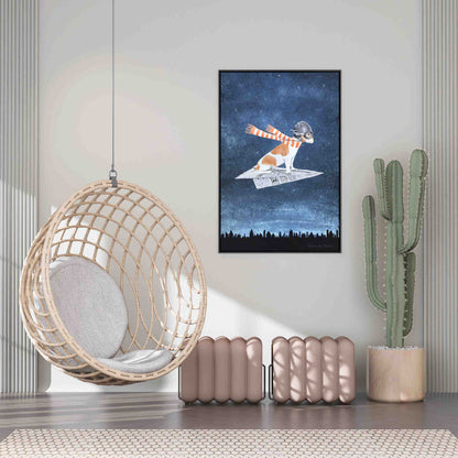 JACK RUSSELL ON PAPER PLANE | CANVAS