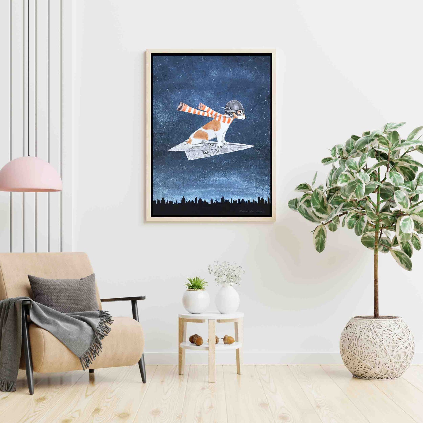 JACK RUSSELL ON PAPER PLANE | CANVAS