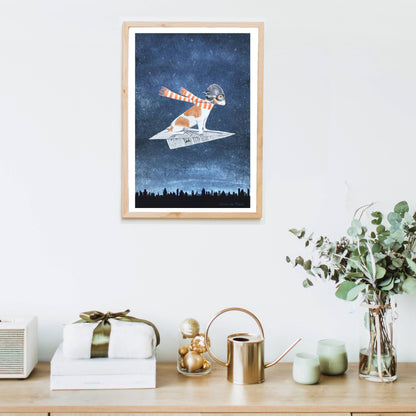 JACK RUSSELL ON PAPER PLANE | PRINT