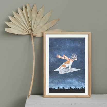 JACK RUSSELL ON PAPER PLANE | PRINT