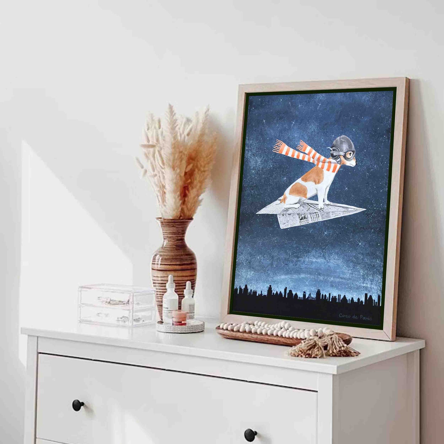 JACK RUSSELL ON PAPER PLANE | CANVAS
