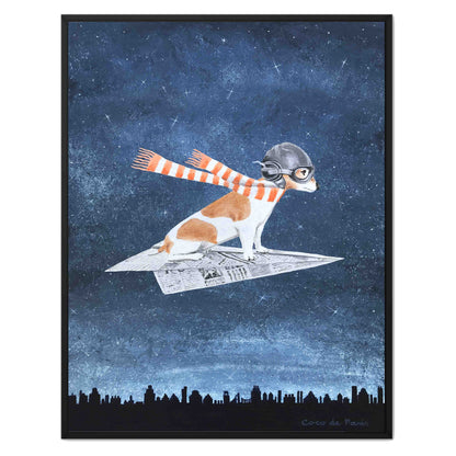 JACK RUSSELL ON PAPER PLANE | CANVAS
