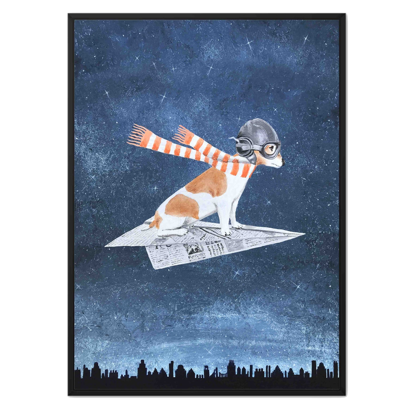 JACK RUSSELL ON PAPER PLANE | CANVAS