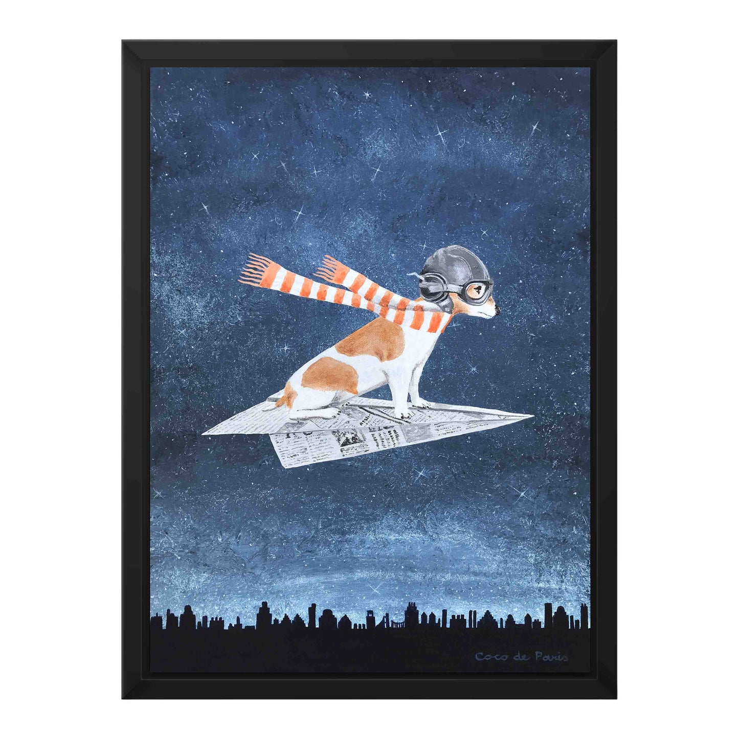 JACK RUSSELL ON PAPER PLANE | CANVAS