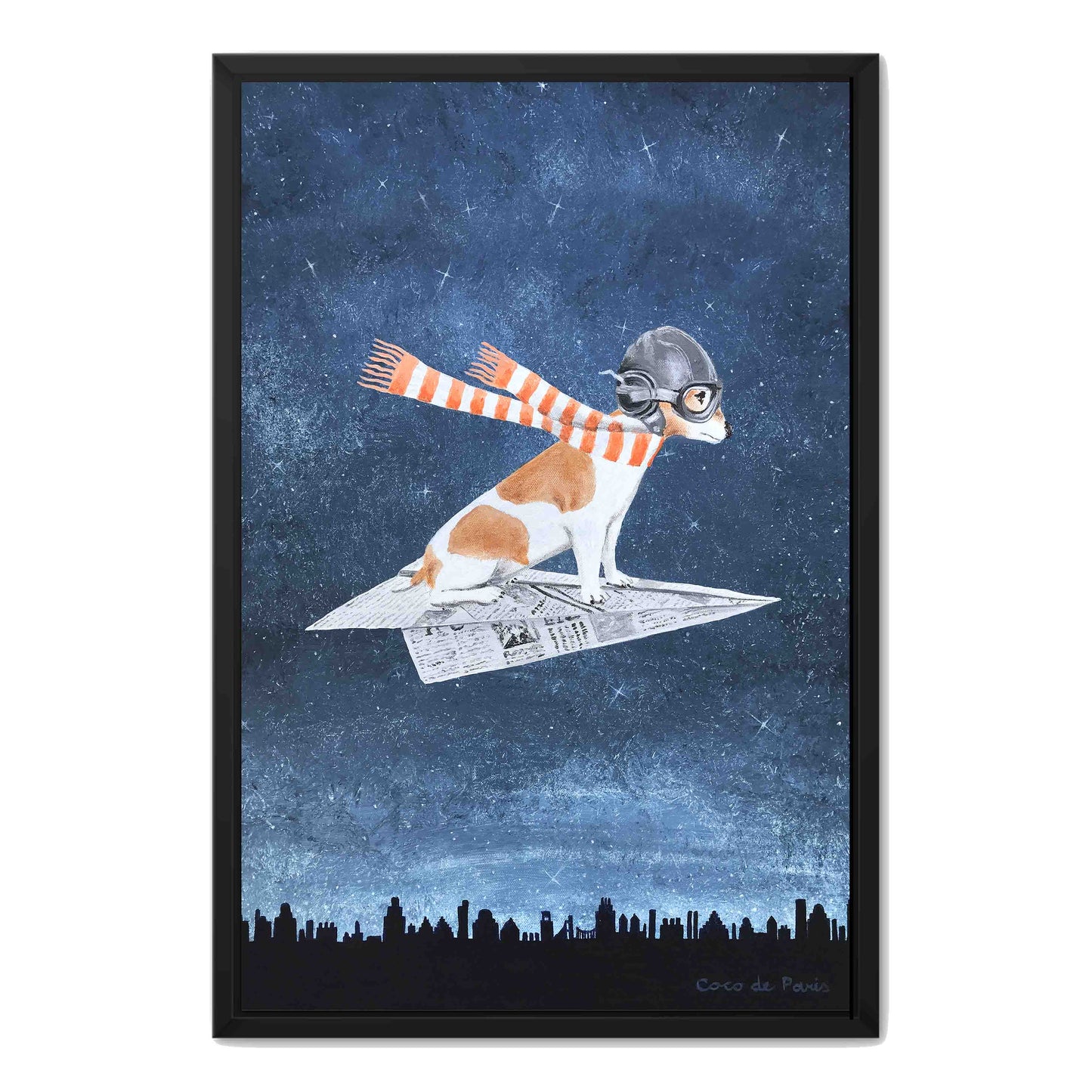 JACK RUSSELL ON PAPER PLANE | CANVAS