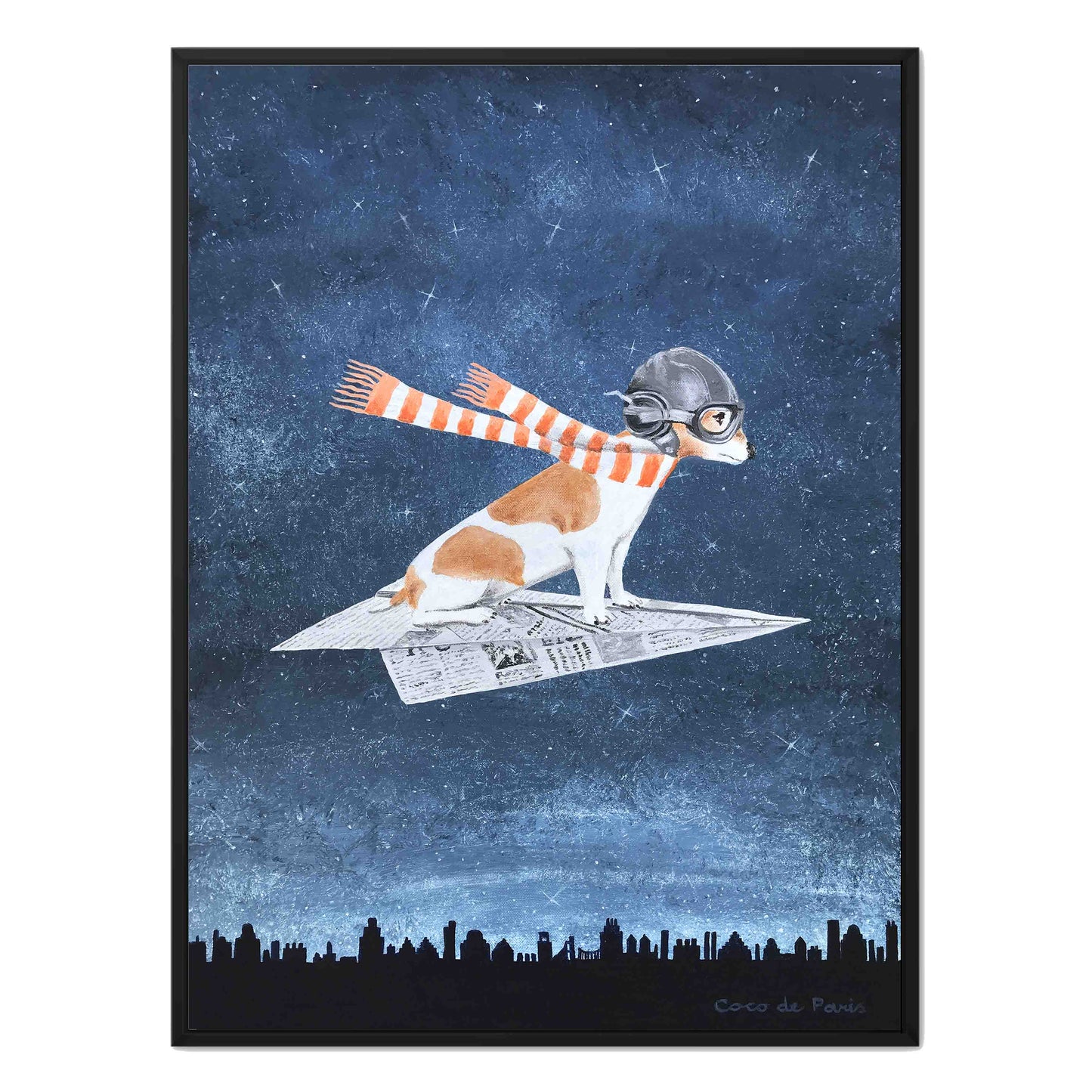JACK RUSSELL ON PAPER PLANE | CANVAS