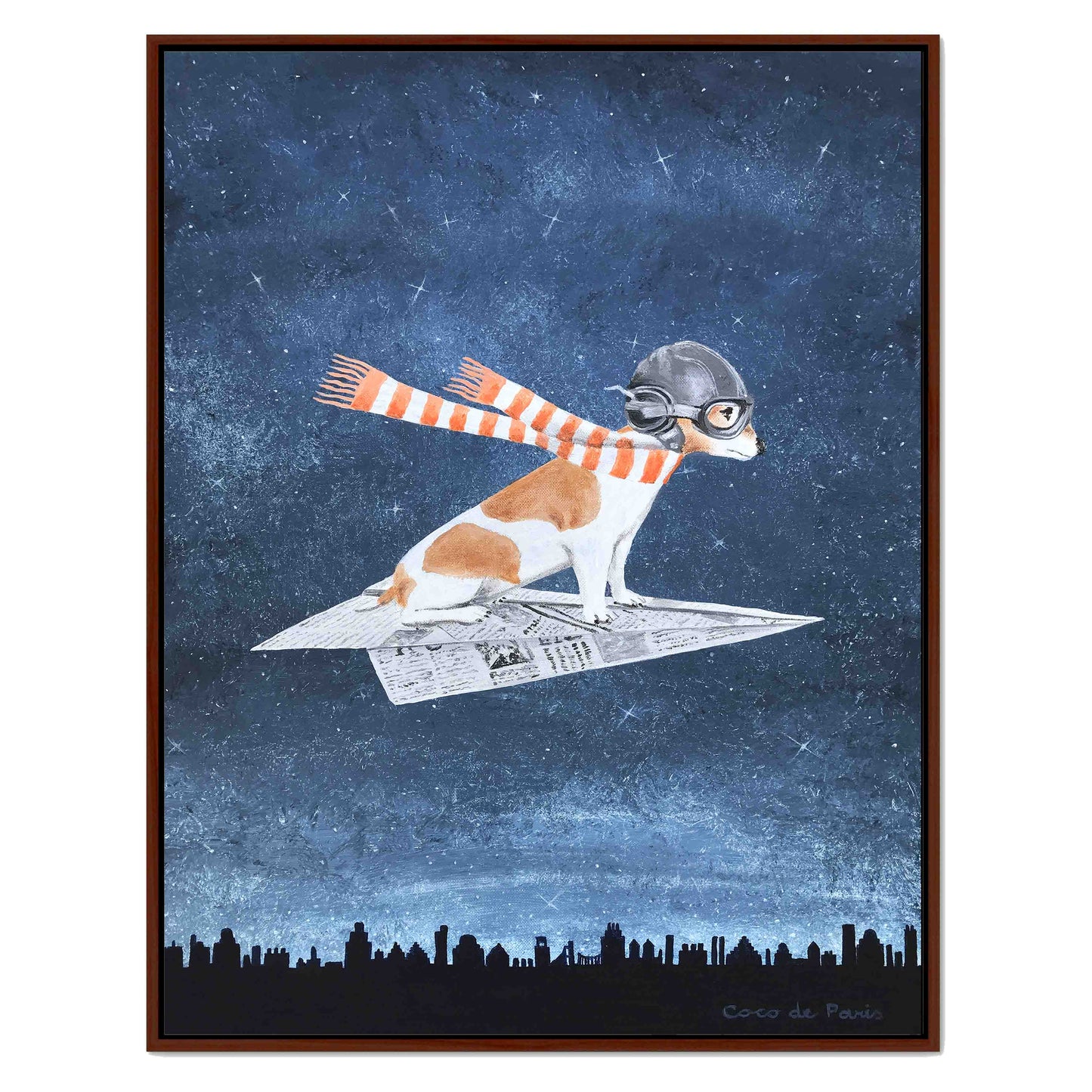 JACK RUSSELL ON PAPER PLANE | CANVAS