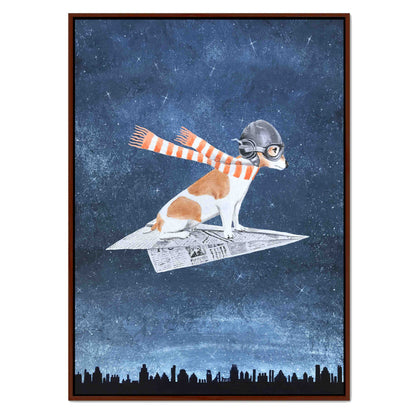 JACK RUSSELL ON PAPER PLANE | CANVAS