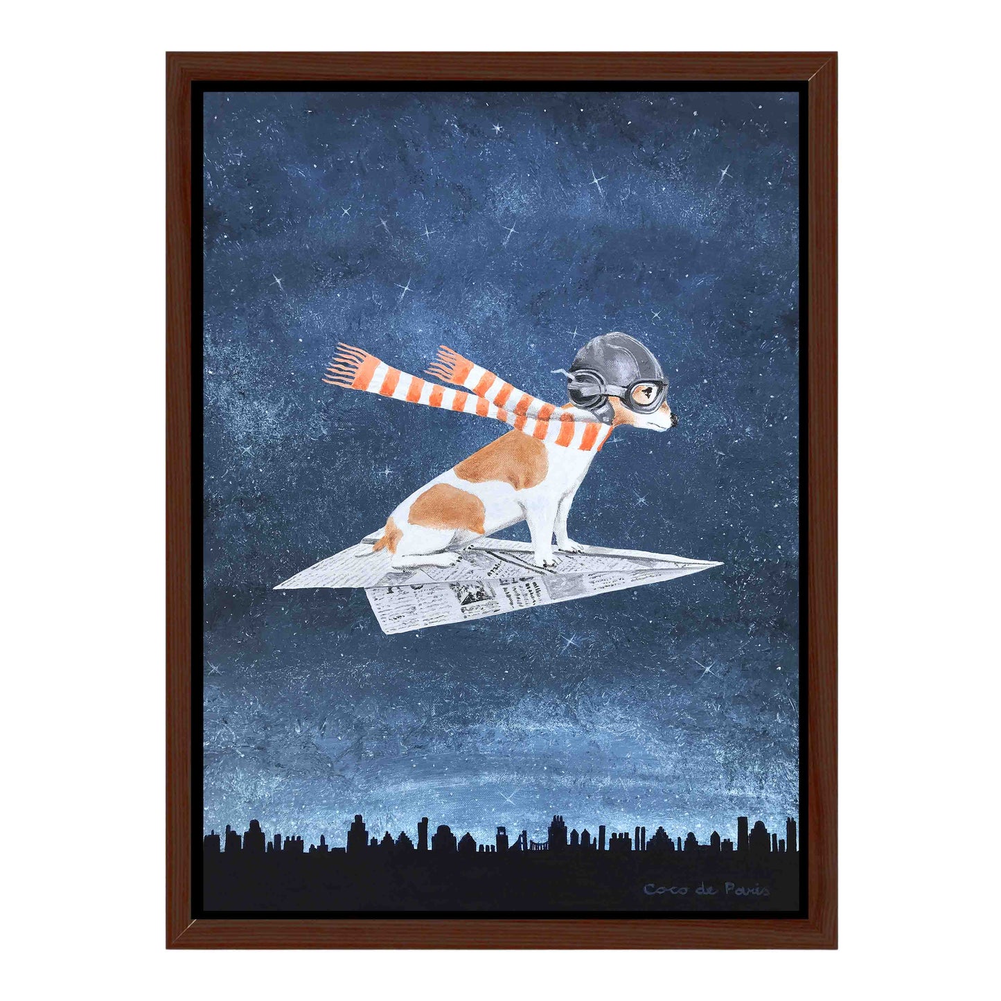 JACK RUSSELL ON PAPER PLANE | CANVAS