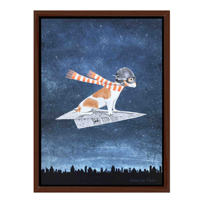 JACK RUSSELL ON PAPER PLANE | CANVAS
