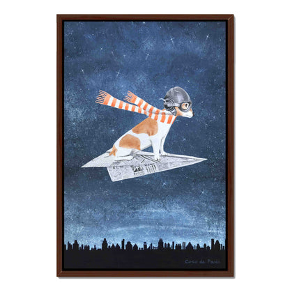 JACK RUSSELL ON PAPER PLANE | CANVAS