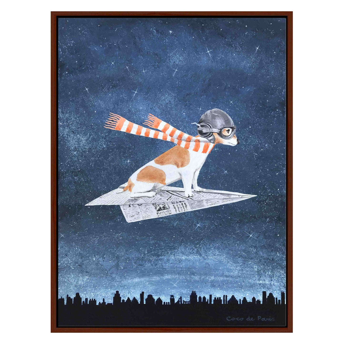 JACK RUSSELL ON PAPER PLANE | CANVAS