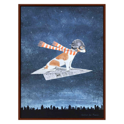 JACK RUSSELL ON PAPER PLANE | CANVAS