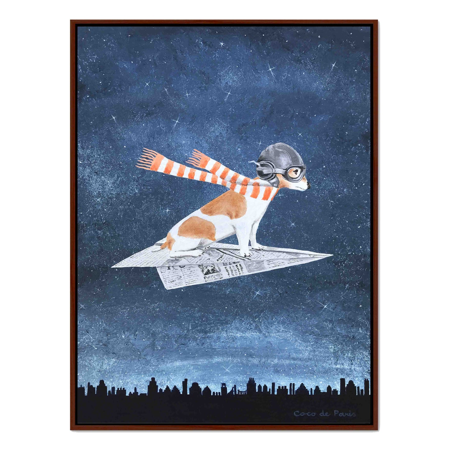 JACK RUSSELL ON PAPER PLANE | CANVAS