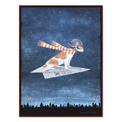 JACK RUSSELL ON PAPER PLANE | CANVAS