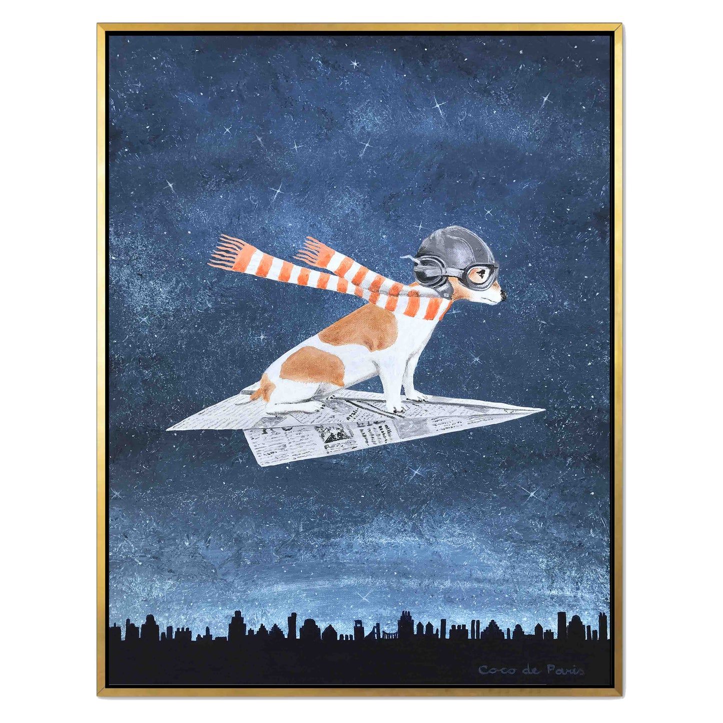 JACK RUSSELL ON PAPER PLANE | CANVAS
