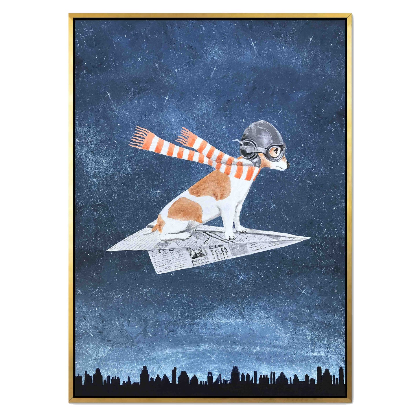 JACK RUSSELL ON PAPER PLANE | CANVAS