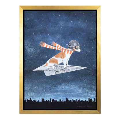 JACK RUSSELL ON PAPER PLANE | CANVAS