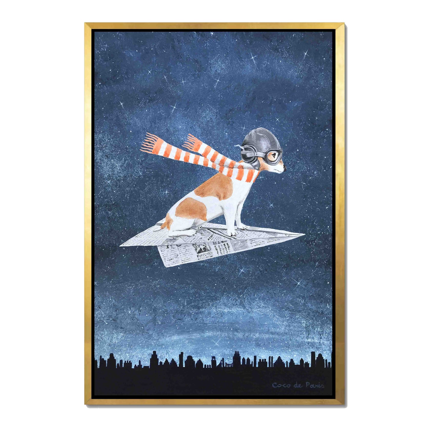 JACK RUSSELL ON PAPER PLANE | CANVAS