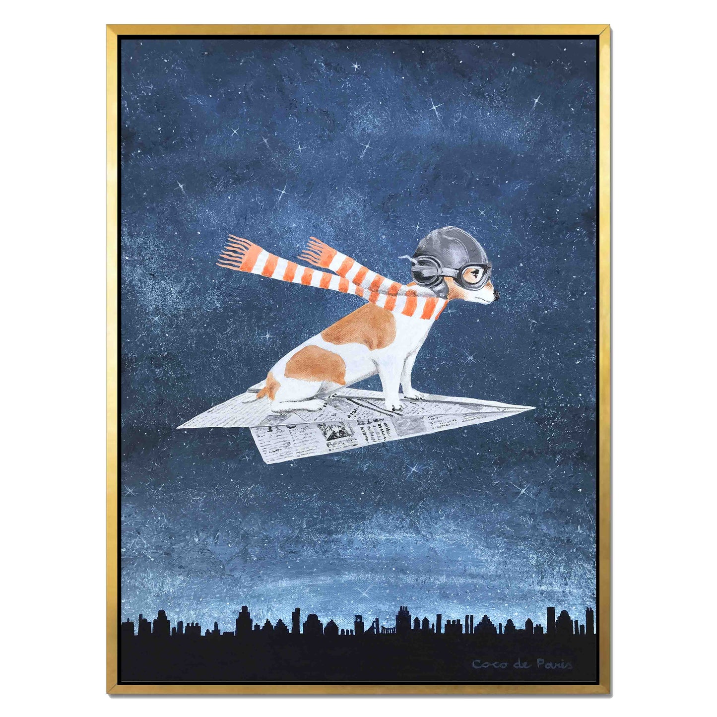 JACK RUSSELL ON PAPER PLANE | CANVAS