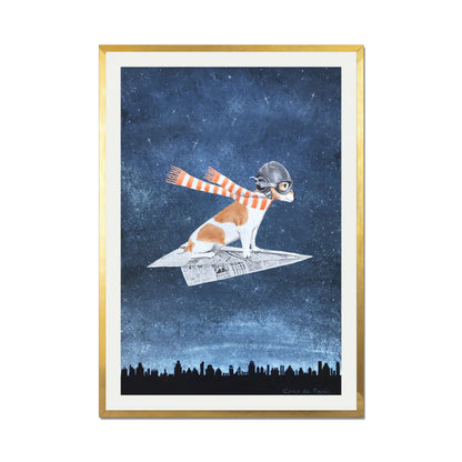 JACK RUSSELL ON PAPER PLANE | PRINT
