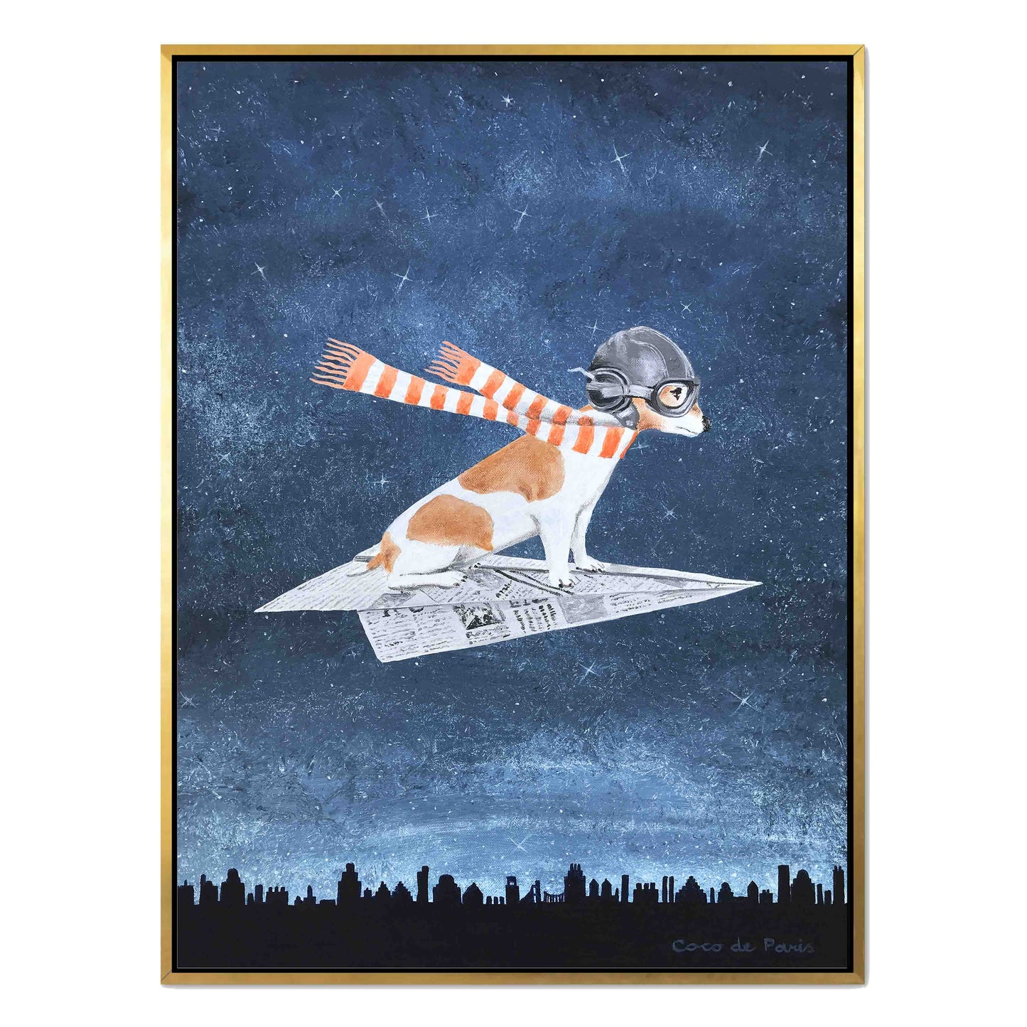 JACK RUSSELL ON PAPER PLANE | CANVAS