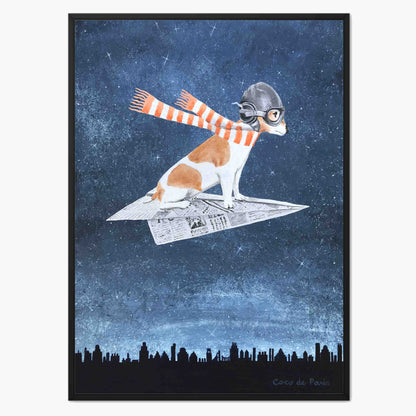 JACK RUSSELL ON PAPER PLANE | CANVAS