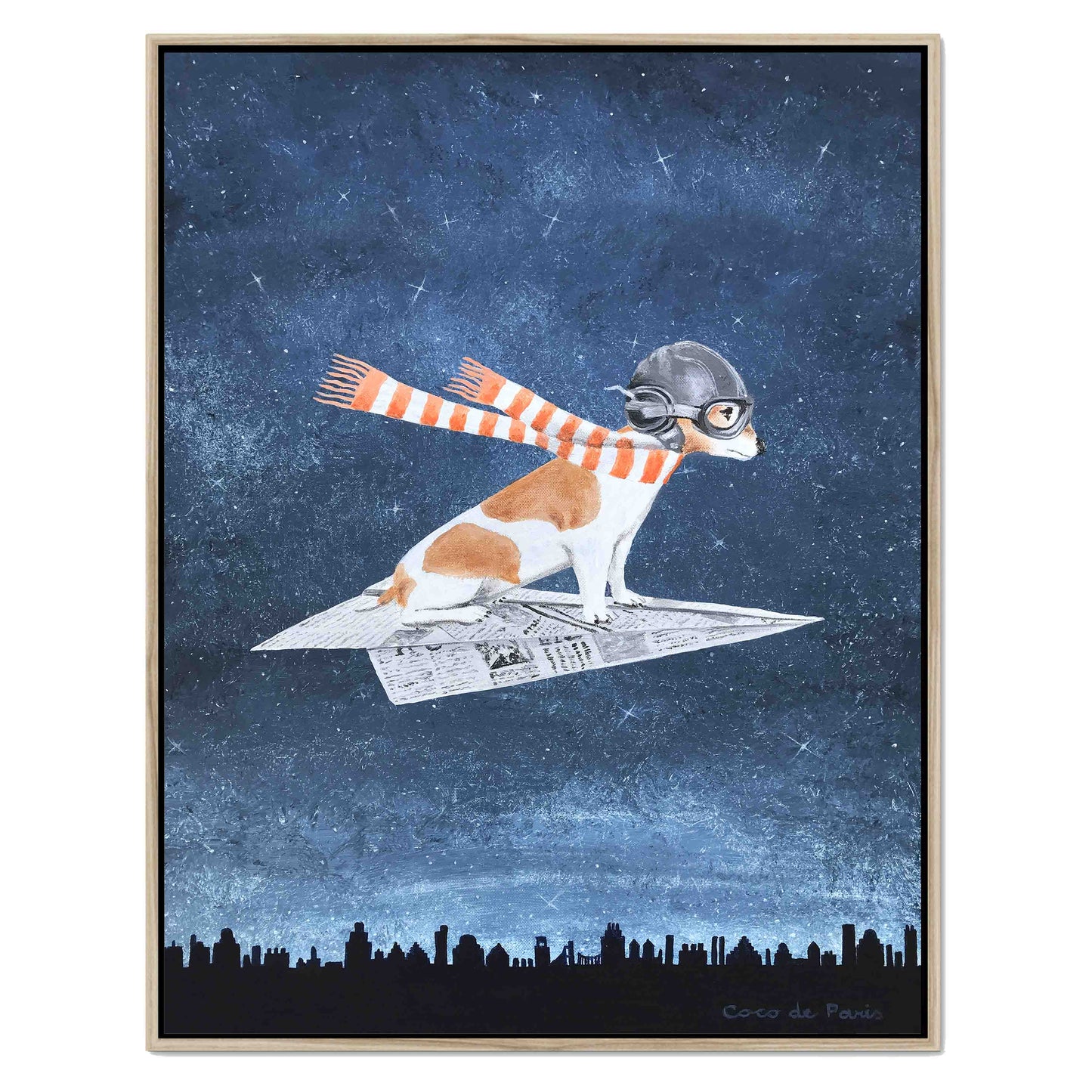 JACK RUSSELL ON PAPER PLANE | CANVAS