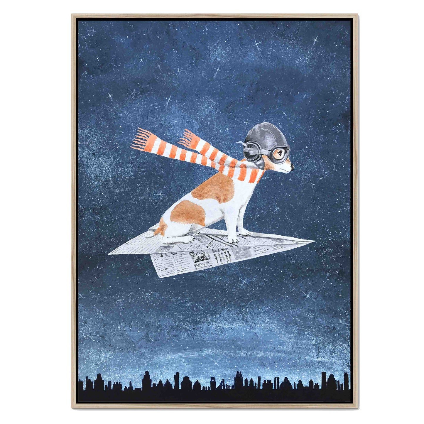 JACK RUSSELL ON PAPER PLANE | CANVAS