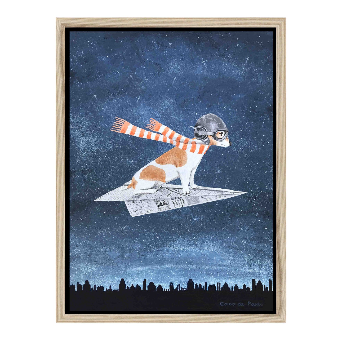 JACK RUSSELL ON PAPER PLANE | CANVAS