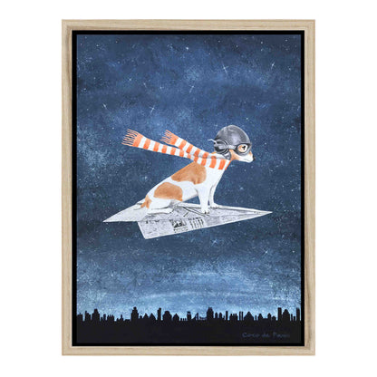 JACK RUSSELL ON PAPER PLANE | CANVAS